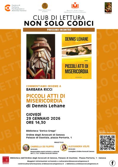 Club di lettura Non solo codici: commentiamo insieme "Piccoli atti di misericordia" di Dennis Lehane