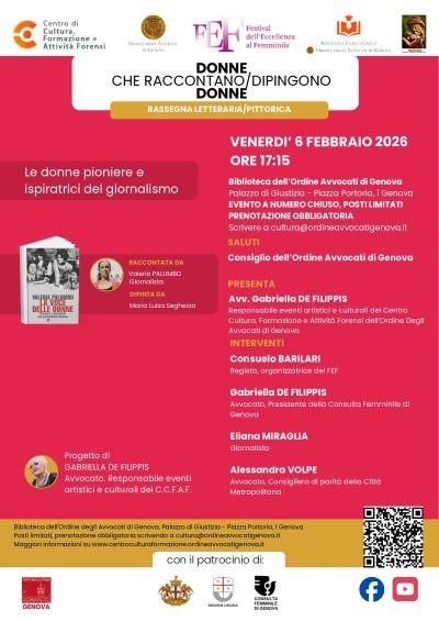 Donne che raccontano/dipingono donne – incontro Straordinario del 6 febbraio 2026